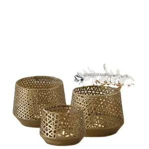 가정 및 장식용 독특한 디자인의 금속 T-라이트 홀더 탁상 장식 3 가지 맞춤 세트