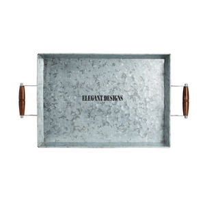 Indio antiguo galvanizado bandeja Rectangular de corte de forma diseñado estilo de moda de Metal galvanizado bandeja - Product Image 3