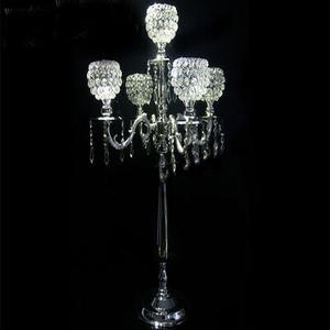 Centros de mesa de cristal para boda, centro de mesa de Metal plateado, nuevos diseños - Product Image 1