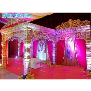 Mandap de Boda Hindú Estilo Rajawada en FRP, Mandap Tradicional de Estilo Sureño para Bodas, Espléndido Mandap para Bodas en MÉXICO - Product Image 1