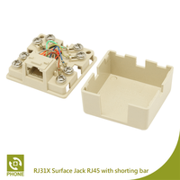 Prise murale modulaire RJ45 ABS blanche/ivoire, certifiée RoHS, pour équipement de télécommunication et conversion de données
