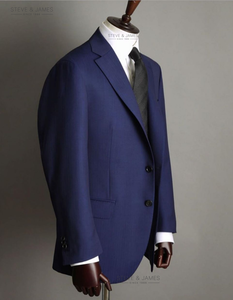 Costumes d'affaires sur mesure Steve James ODM 100 % laine pour hommes, col cranté, fermeture simple boutonnage, respirants et infroissables - Product Image 5
