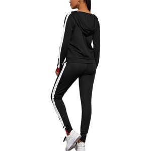 Conjunto deportivo de terciopelo transparente para mujer, chaqueta con cremallera, ropa deportiva de 2 piezas, conjunto de ropa para mujer - Product Image 1