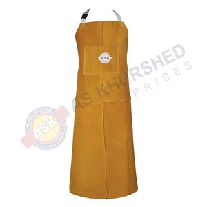 Leather Apron Heat Resistant Anti Cut Cow Split Leather Spark Proof Fr Clothing Welders Aprons