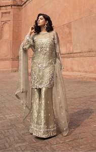 Elegante vestido de fiesta largo Kamiz con pantalón acampanado 2025 elegante étnico pakistaní indio boda Formal traje festivo - Product Image 2