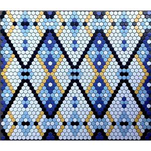 <span class=keywords><strong>Argentina</strong></span> arte apasionado hecho a mano piso mosaico azulejos restaurante decoración Hexagonal copo de nieve patrón cerámica mosaico Mural azulejo rojo - Product Image 2