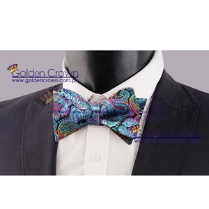 Noeud papillon Paisley Jacquard pour hommes, imprimé et brodé en soie, coton et polyester, style rayé-par Top Ties Fournisseur - Product Image 4