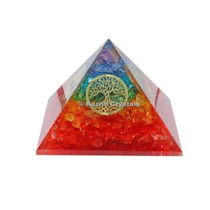 Best Price Rainbow Chakra with <b>Tree</b> of Life Orgone Pyramids Agate Gemstone - Product Image 1