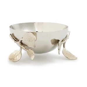 Fancy Leaves Serving Bowls in <b>Silver</b> Aluminum Serving Bowls for Home Use and Home Decor and Food Serving - Product Image 4