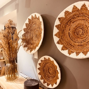 Vietnam Crafts Traditional Water Hyacinth Plant Wall Decoration <b>Baskets</b> <b>Wicker</b> Rattan Seagrass Decor Art Hanging Plate Straw - Product Image 5