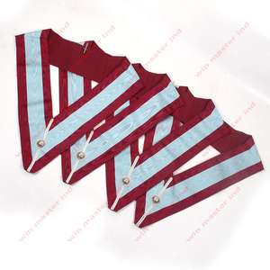 Collar de uniforme artesanal, Material azul claro con efecto de marca de agua de Moire - Product Image 1