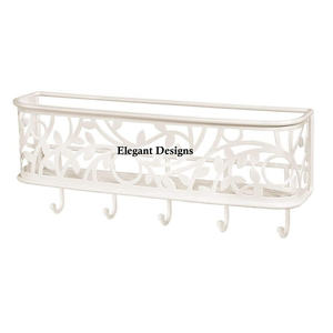 Cesta de pared de Metal negro personalizada de lujo, almacenamiento decorativo hecho a mano, opción al por mayor disponible - Product Image 6