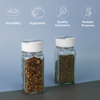 Holar-agitador de especias de vidrio rellenable, con tapa de aleta
