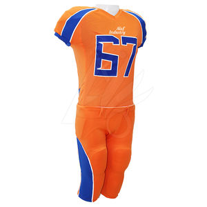 Nuevo Modelo de Uniforme de Fútbol Americano Personalizado, Transpirable, Estampado, de Manga Corta, Talla Grande, para Adultos, Económico, 100% Poliéster - Product Image 4