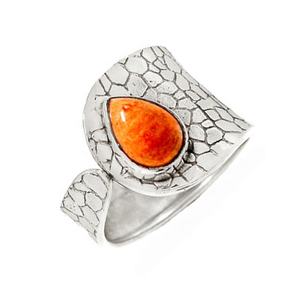 Bague indienne faite à la main en argent sterling 925 éponge corail pierre précieuse éternité vermeil fournisseur et exportateur de bijoux - Product Image 1
