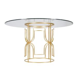 Diseño único con mesa central superior de vidrio para decoración de muebles de Hotel Diseño atractivo Mesa de centro con acabado dorado - Product Image 1