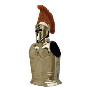 Conjunto de Armadura Muscular Real Griega con Casco Corintio, Armadura Corporal Romano-Griega Funcional, Disfraz de Guerrero para Halloween a Precio Económico - Product Image 1