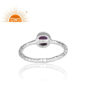 Bague en pierre d'améthyste naturelle, argent Sterling 925, gros bijoux polis, vente en gros - Product Image 4