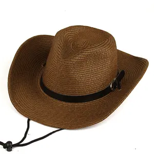 Wholesale Promotional Custom Logo Band Straw Werstern Premium leather Cowboy Hats 2022