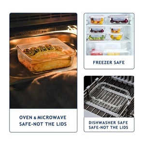 EASYLOCK-contenedor de almacenamiento de alimentos de vidrio de borosilicato alto, <span class=keywords><strong>Rectangular</strong></span>, 1040ml/35,5 oz, 24 Uds./cartón - Product Image 3