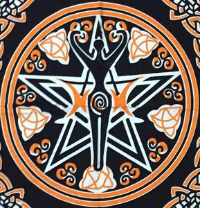 Tarot Spread Beautiful Cotton Spiritual Altar <b>Cloth</b> <b>Table</b> Cover Moon Goddess Pentacle Printed Home Decor By Indian Consigners - Product Image 1