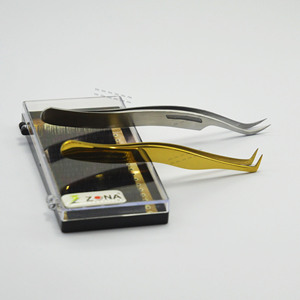 Pinzas para Extensiones de Pestañas de Acero Inoxidable Resistentes a la Oxidación con Mango Ergonómico Alargado y Puntas Curvas para un Mejor Rendimiento, Marca Personalizada - Product Image 5