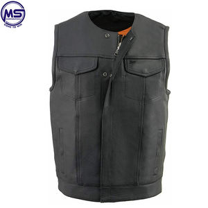 2022 Men's Wholesale Comfortable and Breathable Leather <b>Vest</b> Plaid Reversible Hip Hop Outer Wear for Autumn Season Price - Product Image 4