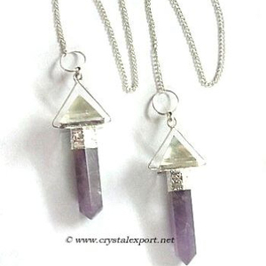 Best Saler of Amethyst Pencil Pyramid Pendulums : Amethyst Pencil Pyramid Pendulums for Sale Healing Chakra Crystal Pendulum - Product Image 1