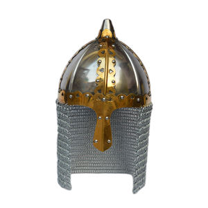 Casque d'armure en métal, style médiéval, de haute qualité, avec Design de finition couleur argent - Product Image 4