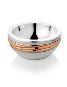 Frutero de Lujo de Acero Inoxidable y Cobre |   Cuenco Decorativo Asimétrico Moderno - Product Image 3