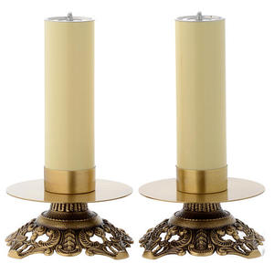 Candelabro redondo de latón, suministros de Iglesia, Brassworld, India - Product Image 4