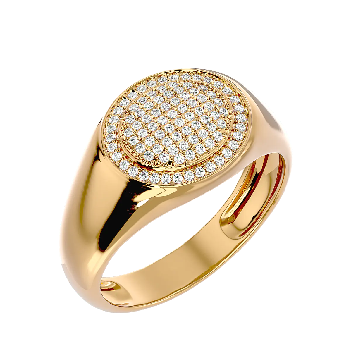 1/2Carat (ctw) Round Cut Diamond Men's Hip Hop Cluster Ring,10K Gold