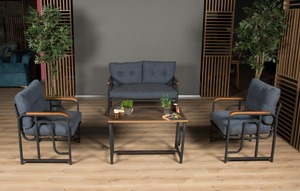 Ensemble de table et de chaises de balcon en métal de style hôtel moderne, meubles d'extérieur - Product Image 3