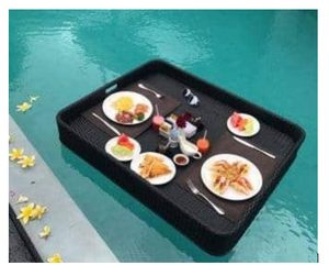 Plateau flottant en rotin très vendu en 2021 - Le plateau flottant est utilisé pour servir le petit-déjeuner dans la piscine - Product Image 5