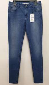 Jean original pour femme, coupe droite, respirant, extensible, avec boutons, 100% coton, écologique, teint en pièce, léger - Product Image 3