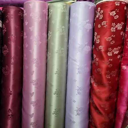 Cổ Phiếu-17009; Poly Satin Jacquard Dệt 58/60"