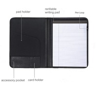 Classeur en cuir véritable, support de documents, multifonctionnel, professionnel, porte-documents avec boucle, sac de porte-documents