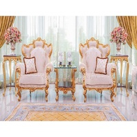 Ensemble de deux fauteuils de salon de style rococo baroque, en teck moderne, pour une ambiance luxueuse. Achetez un ensemble de deux fauteuils pour la maison.