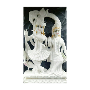 Sculpture de dieu Jodi en marbre indien, Radha Krishna Jugal très Exclusive - Product Image 1