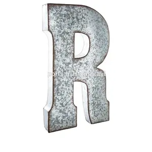Best Selling Letter "R" Grote Gegalvaniseerd Metaal Muur Decoratieve Alfabet Goedkope Groothandel Gegalvaniseerd Muur Opknoping Brief Voor Verkoop