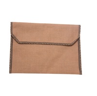 Bolsa plegable de yute orgánico para carpetas de archivos, Cartera de maletín de fieltro impresa promocional con cremallera, almacenamiento de documentos de suministros de oficina