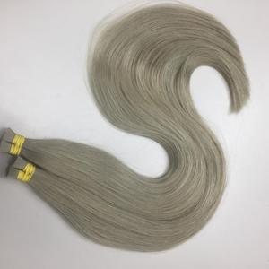 Grey brasileño de remy de la Virgen del pelo humano de la armadura recta gris plata extensiones de cabello humano Vietnam - Product Image 1