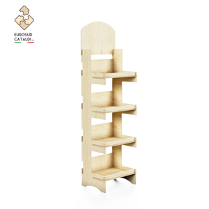 Espositore in legno della migliore qualità EUROSUD CATALDI Made in Italy betulla altezza 170 cm per negozi e supermercati - Product Image 1
