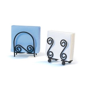 Ensemble de deux porte-serviettes en fer de conception différente avec porte-serviettes décoratif de table de couleur noire de qualité de luxe - Product Image 1