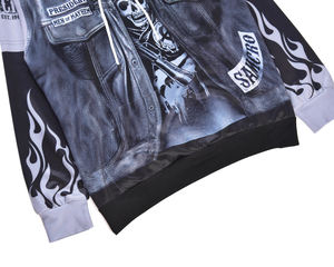 Sudadera con capucha para hombre y mujer, ropa de calle de alta calidad, con forro polar de rizo francés, Logo personalizado, color blanco, 100% algodón - Product Image 2