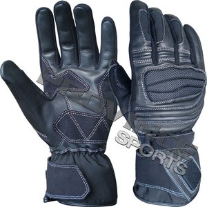 Guantes de cuero transpirables antideslizantes negros/blancos unisex para carreras de motos ciclismo deportes al aire libre - Product Image 2