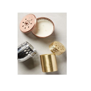 Récipient à bougie cylindrique en or rose en cuivre Design élégant Parfait pour la décoration de la maison et du mariage Meilleure qualité - Product Image 4