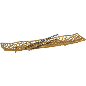 Bandeja de uso de cocina de lujo para decoración del hogar, bandeja de Metal chapado en oro con mango, vajilla de restaurante y bandeja de boda - Product Image 2