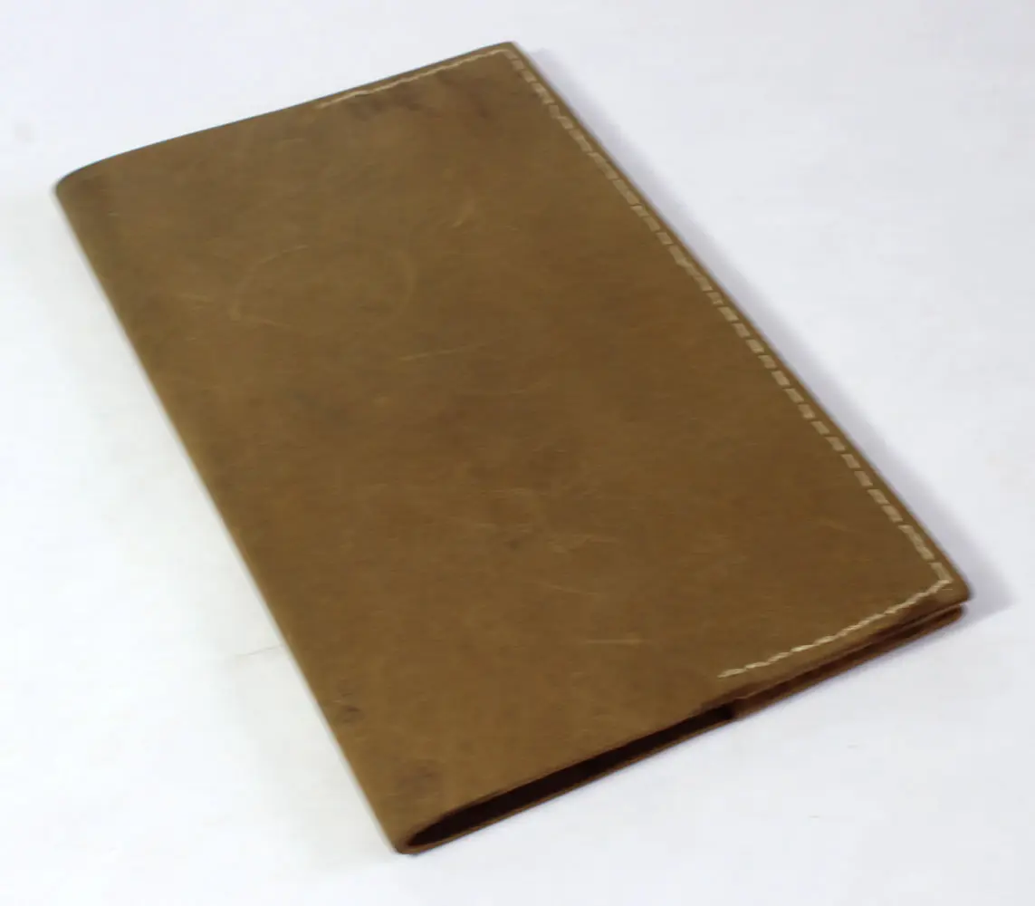 Genuine supple brown natural leather with distress & tanned look giving vintage look millmade lined paper insert leather journal