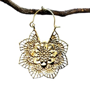 Pendiente de aro de latón, pendiente de aro Tribal, a precio de fábrica - Product Image 2